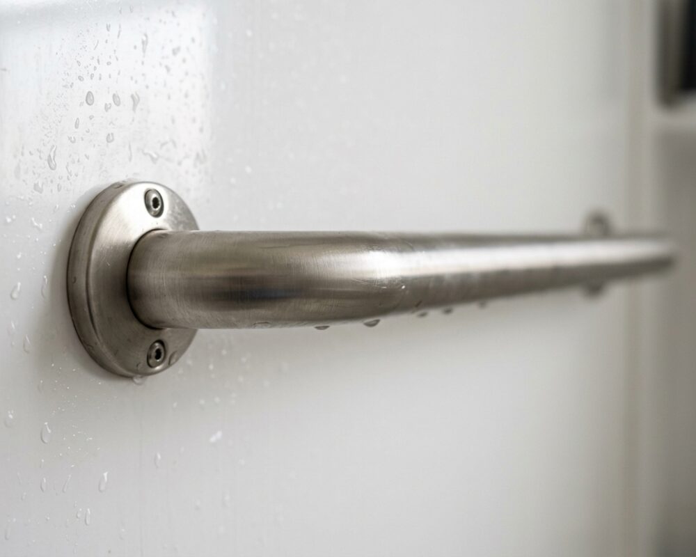 Bathroom grab bars: placement, anchoring, and what fails