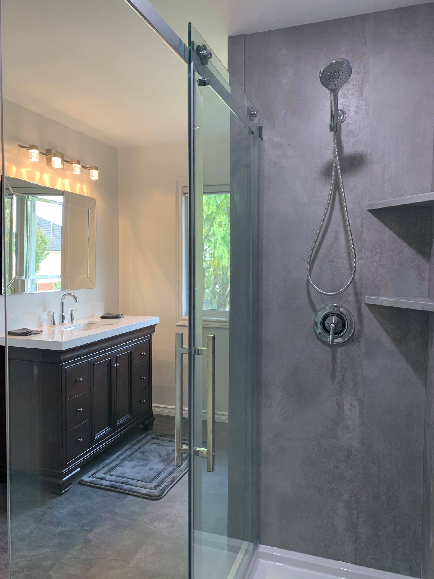 Completed Just Bath bathroom remodel, Pittsburgh-area project #48