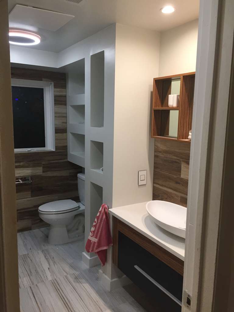 After: Powder room, rebuilt from the studs