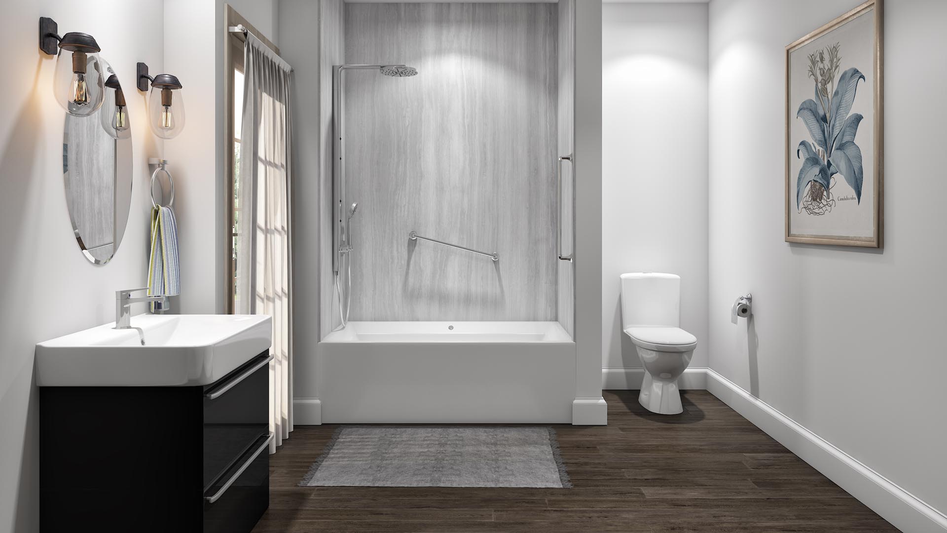 Crisp white bathtub conversion ready to use the same day, Just Bath