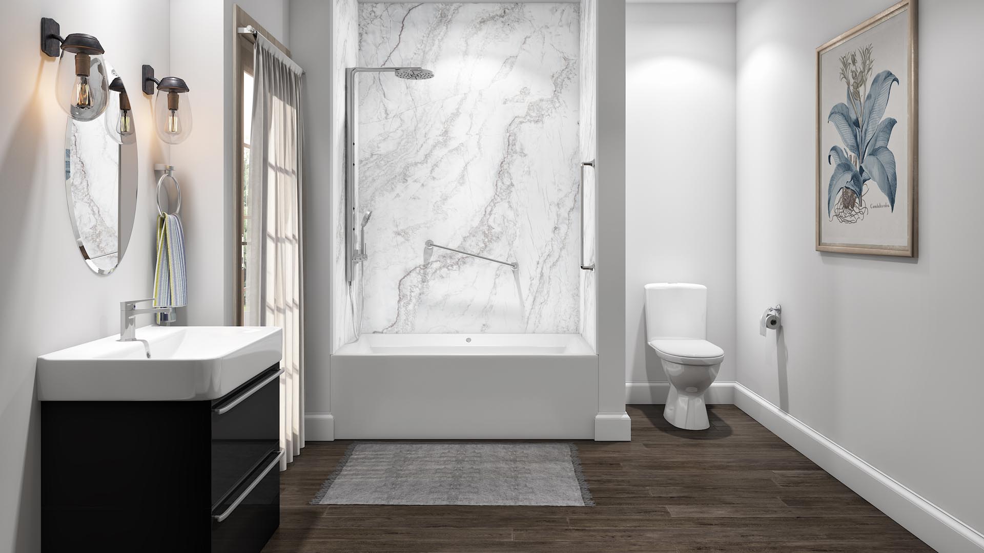 Just Bath one-day acrylic bathtub conversion in a Pittsburgh family bathroom