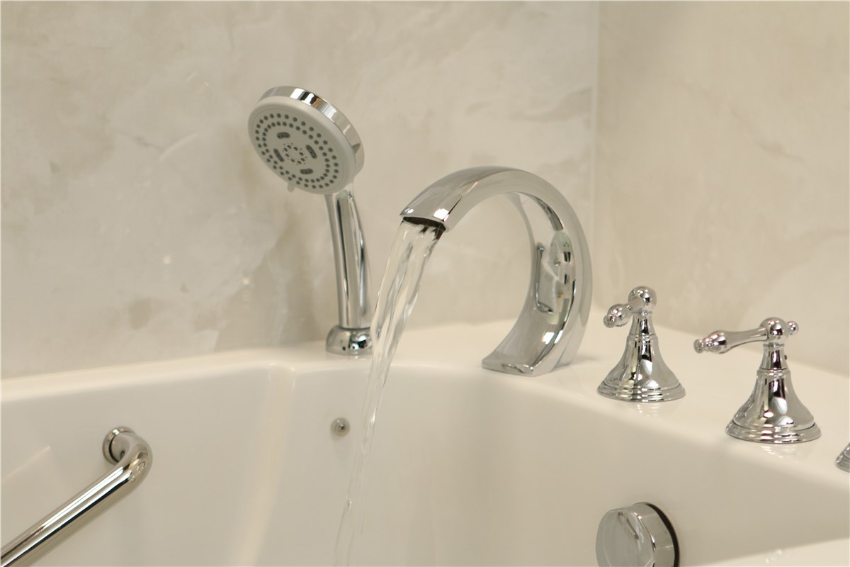 Hydrotherapy walk-in tub finished by Just Bath, Pittsburgh-area home